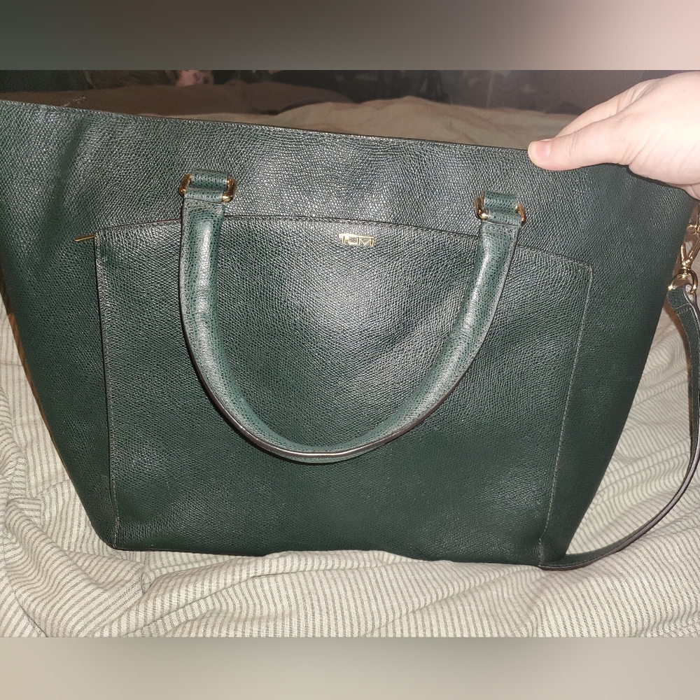 Tumi Large Sinclair Camila Tote- Hunter Green - Picture 7 of 13